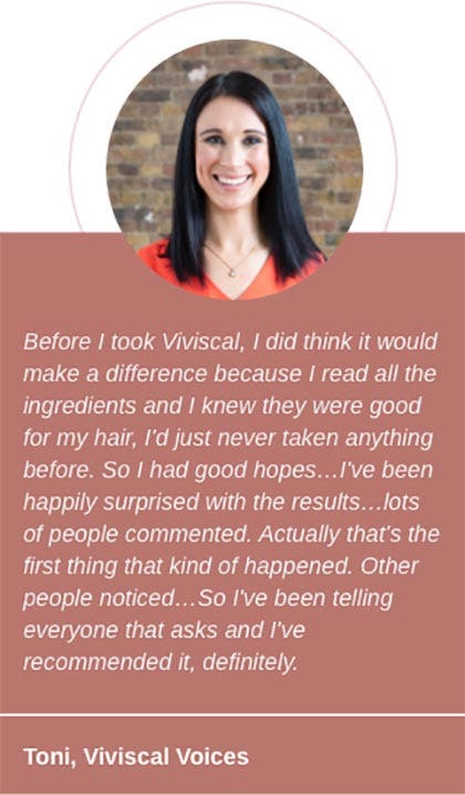 Viviscal testimonial by Toni