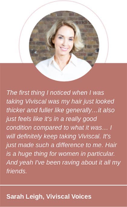 Viviscal testimonial by Sarah